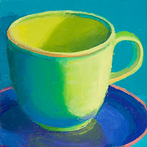 Green Cup, Blue on Blue Study