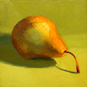 A Pear on Green