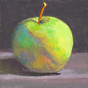 Fruit Bowl Jewels - Green Apple on Gray