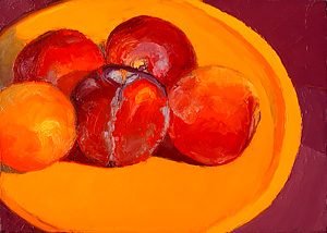 Five Plums on a Plate