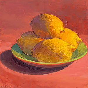 Lemons on a Green Plate - Study