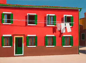 The Long Red House - Burano, Venice