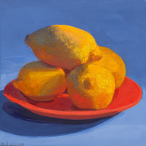Lemons on Red Plate - Study