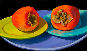 Persimmons on Plates