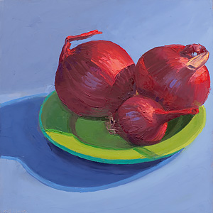 Red Onions on Green Plate - Study