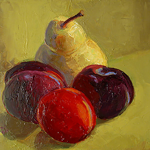 Some Plums and a Pear
